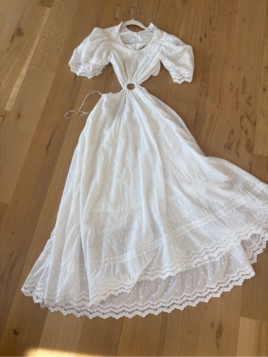 Petal & Pup Dresses & Skirts - Petal & Pup White Eyelet Maxi Dress with Cutout Detail